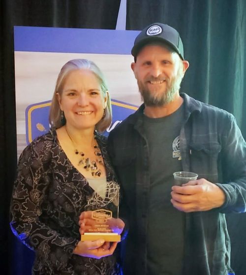 Daniel & Laina Lees of Kick & Push Brewery won an award from the Ontario Craft Brewing Assosiation.